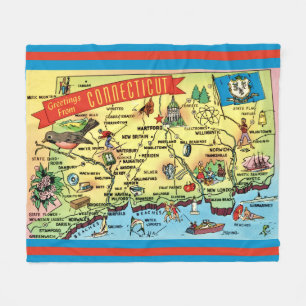 Connecticut-Ansichtskartenkarte Fleecedecke