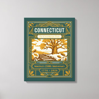 Connecticut Art Deco Amerika 250. Jahrestag Leinwanddruck