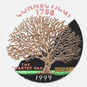Connecticut-Aufkleber Runder Aufkleber