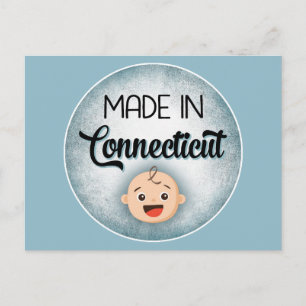 Connecticut Baby Funny Blue New Boy Postcard Postkarte