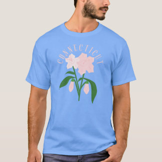 Connecticut BergLaurel Rosa Staat Blume über T-Shirt