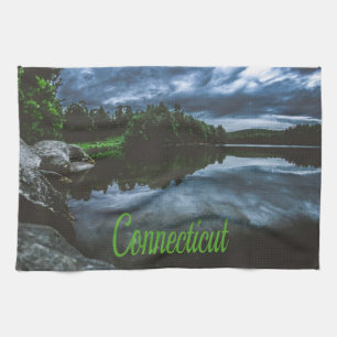 Connecticut Beutiful Lake Trees Geschirrtuch