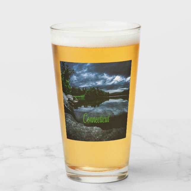 Connecticut Beutiful Lake Trees Glas (Vorne (Gefüllt))