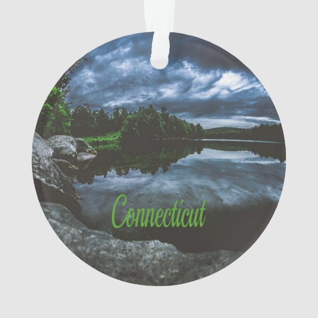 Connecticut Beutiful Lake Trees Ornament (Rückseite)