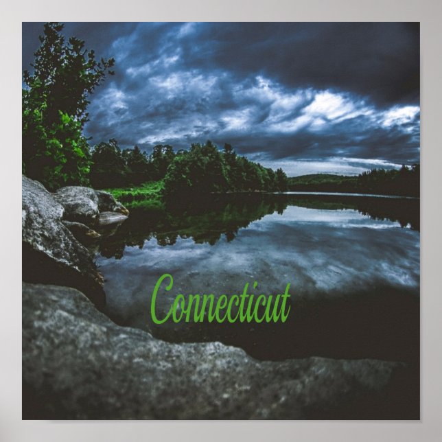 Connecticut Beutiful Lake Trees Poster (Vorne)