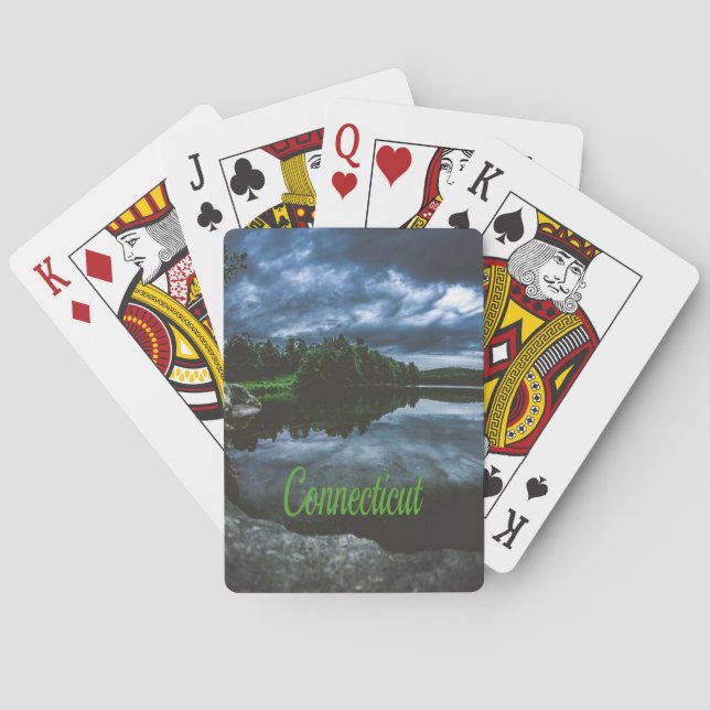 Connecticut Beutiful Lake Trees Spielkarten (Rückseite)