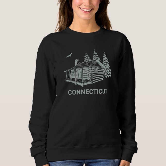 Connecticut Cabin Camping Wilderness Camp Nature O Sweatshirt (Vorderseite)