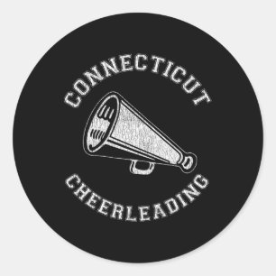 Connecticut Cheer abgenutzt Retro 90er Cheerleader Runder Aufkleber
