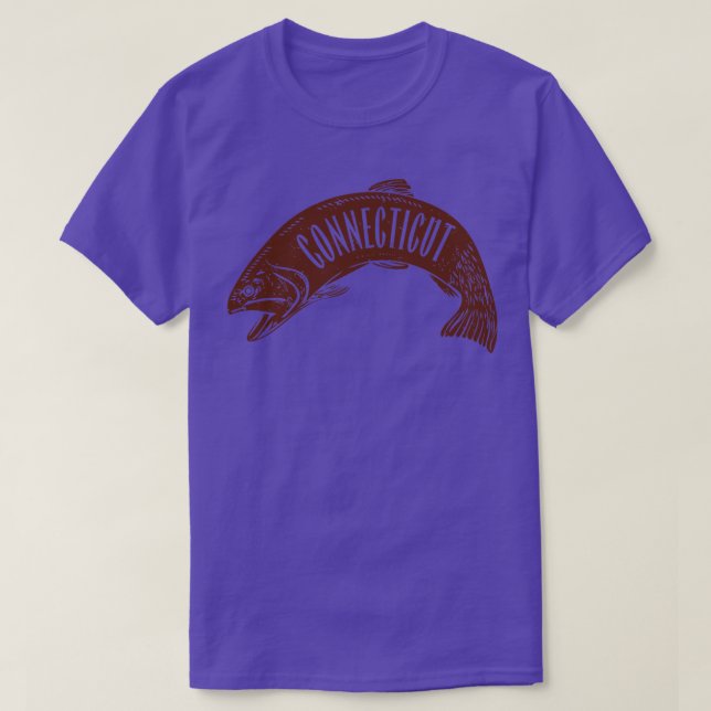 Connecticut Fish Wordmark Brown T-Shirt (Design vorne)