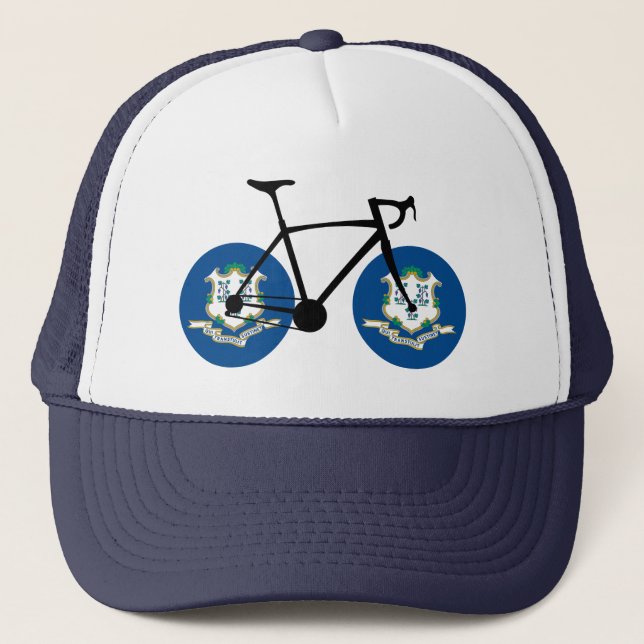 Connecticut Flag Cycling Truckerkappe (Vorderseite)