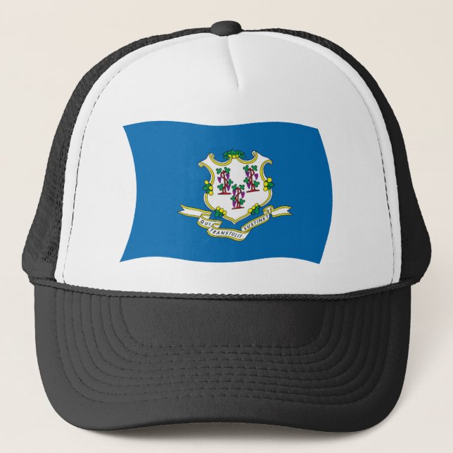 Connecticut Flag Hat Truckerkappe (Vorderseite)
