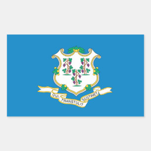Connecticut-Flag Rechteckiger Aufkleber