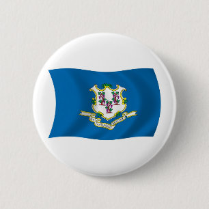 Connecticut-Flagge Knopf Button