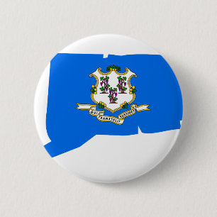 Connecticut-Flaggen-Karte Button