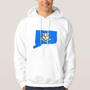 Connecticut-Flaggen-Karte Hoodie