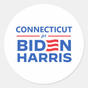 Connecticut für Biden Harris Runder Aufkleber