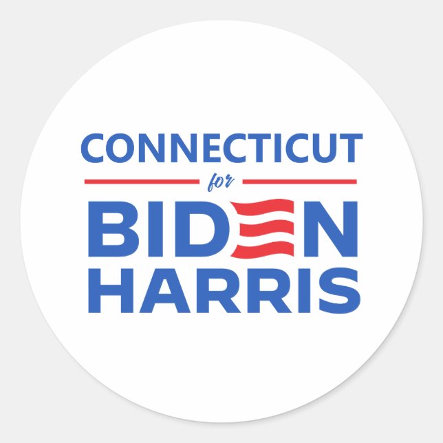 Connecticut für Biden Harris Runder Aufkleber (Vorderseite)