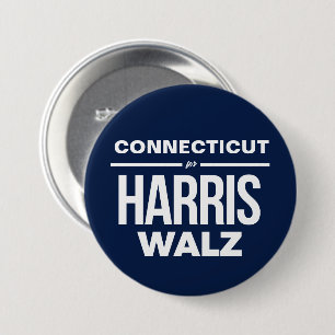 Connecticut für Harris Walz Button