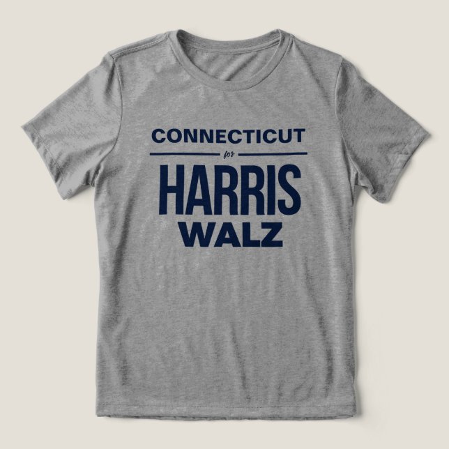 Connecticut für Harris Walz Tri-Blend Shirt (Design Vorderseite)