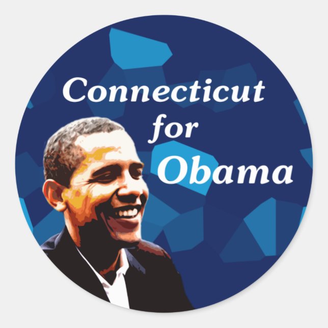 Connecticut für Obama Runder Aufkleber (Vorderseite)