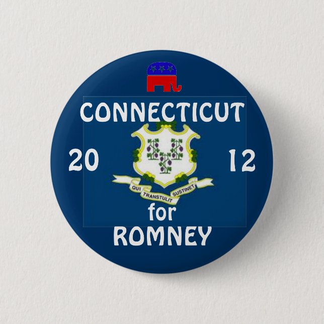 Connecticut für Romney 2012 Button (Vorderseite)