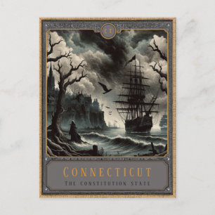 Connecticut Gothic Art Postkarte