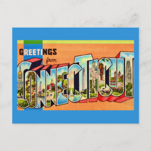 Connecticut-Gruß Retro-Postkarte Postkarte