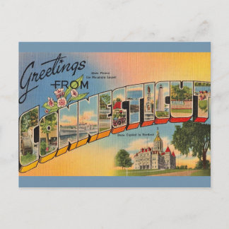 Connecticut Gruß Vintage Postkarte