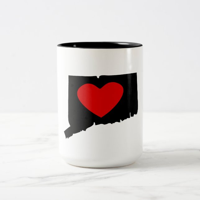 Connecticut-Herz Zweifarbige Tasse (Mittel)