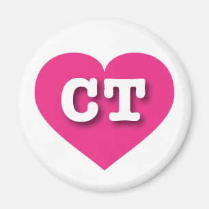 Connecticut Hot Pink Heart - I Liebe CT Magnet
