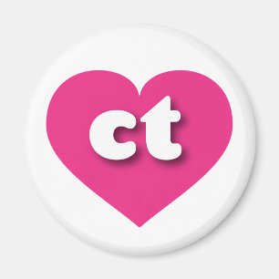 Connecticut Hot-Pink-Herz - I Liebe Magnet
