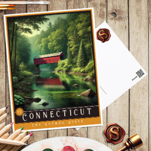 Connecticut   Hyper-Realistisches Staat Postkarte