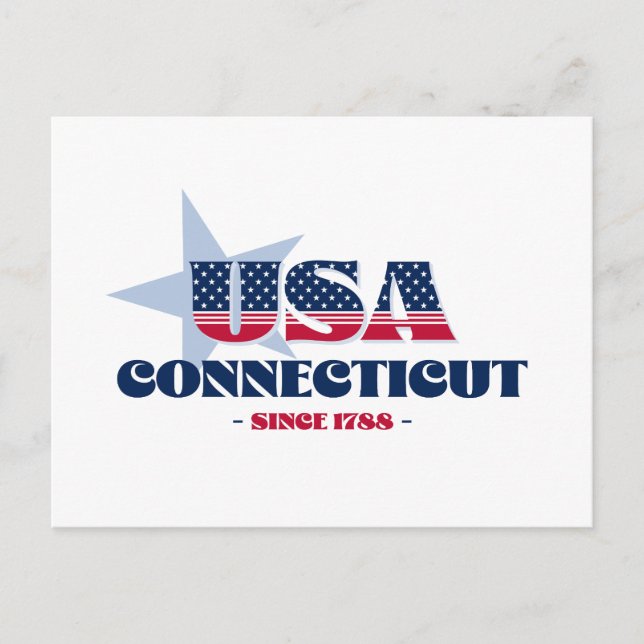 Connecticut in Rot, Weiß und Blau Postkarte (Vorderseite)