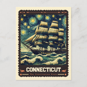 Connecticut Inspiriert von Vincent Van Gogh Postkarte