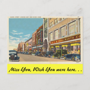 Connecticut, Kapellstraße, New Haven Postkarte