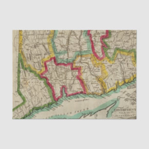 Connecticut-Karte Seidenpapier