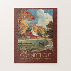 Connecticut Landreise Kunst Vintage Puzzle