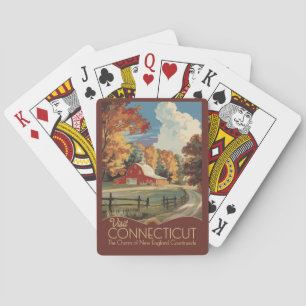 Connecticut Landreise Kunst Vintage Spielkarten