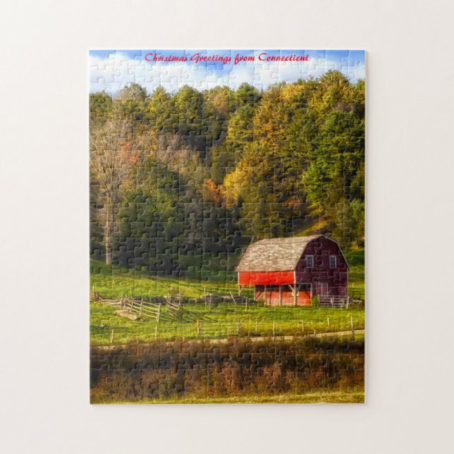 Connecticut Landschaft. Weihnachtsgrüße Puzzle (Vertikal)