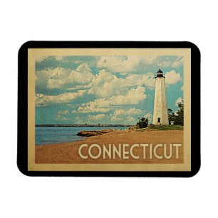 Connecticut-Leuchtturm-Vintage Reise Magnet