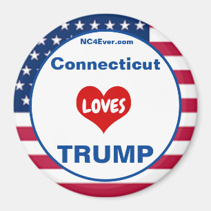 Connecticut LIEBEN TRUMP Patriotic Kühlschrank Magnet