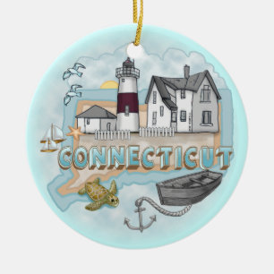 Connecticut Lighthouse Keramik Ornament