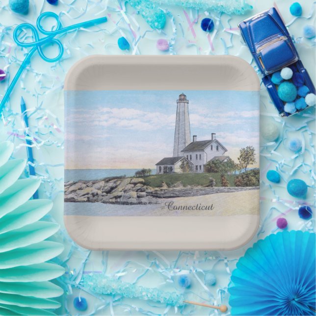 Connecticut Lighthouse Pappteller (Party)
