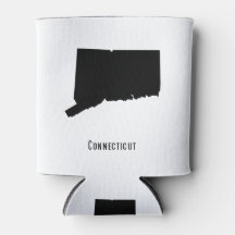 Connecticut Map - Schwarz und Weiß Modernes Einfac