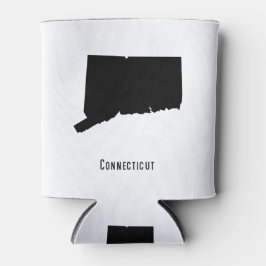 Connecticut Map - Schwarz und Weiß Modernes Einfac Dosenkühler