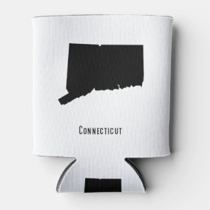 Connecticut Map - Schwarz und Weiß Modernes Einfac Dosenkühler