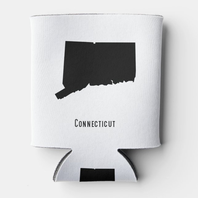 Connecticut Map - Schwarz und Weiß Modernes Einfac Dosenkühler (Vorderseite)