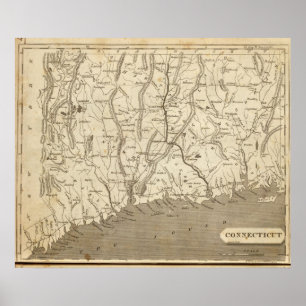 Connecticut Map von Arrowsmith Poster