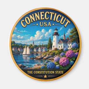 Connecticut New England Wasserfront 🟡 Magnet