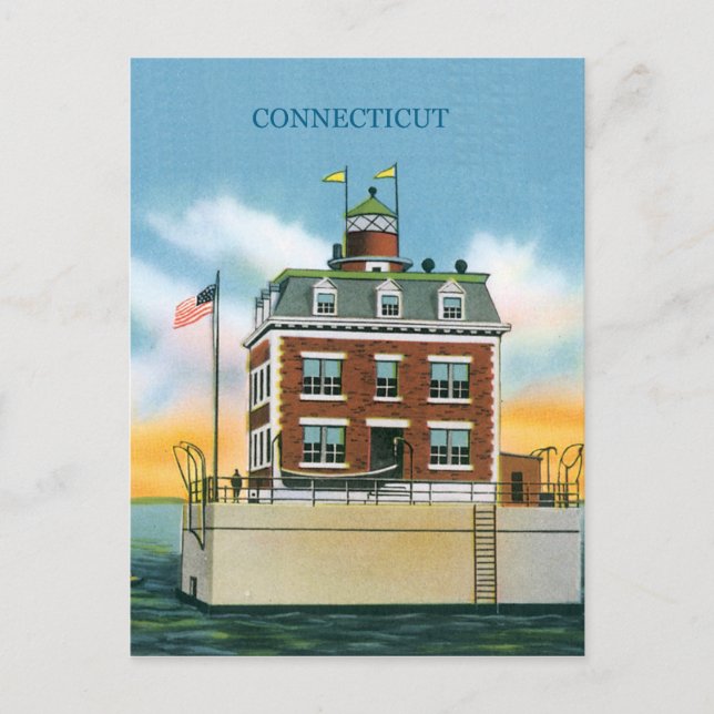 Connecticut New London Ledge Light Postkarte (Vorderseite)